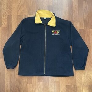VTG San Francisco Jacket USA Made Andys Navy California Fleece Full zip Mens L
